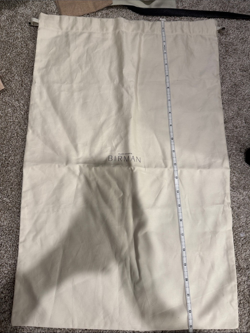 Alexandre Birman Cream Drawstring Cotton Dust Bag
